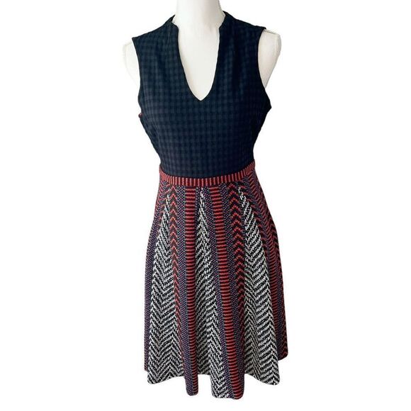 Maeve Anthropologie Sleeveless Black and Red Fit and Flare Dress Size 6 - Picture 1 of 7